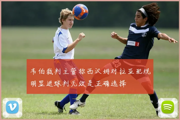 韦伯裁判主管称西汉姆对拉亚犯规明显进球判无效是正确选择